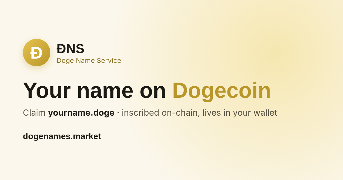 Doge Domains, Dogecoin Domains & Doginals Names | DNS